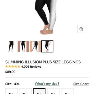 Black and White Slimming Illusion Plus Size Leggings